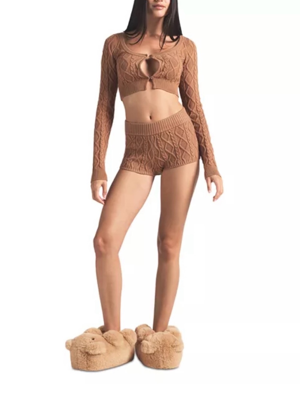 🤎✨NWT SKIMS Teddy Bear Slippers Light Brown Size EU 39/US 8.5W🤎 - Picture 2 of 10
